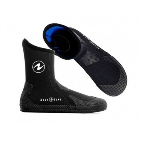 Aqualung Superzip Black 5mm Dive Boots Size 5 Water Sports Outdoors - Picture 1 of 14